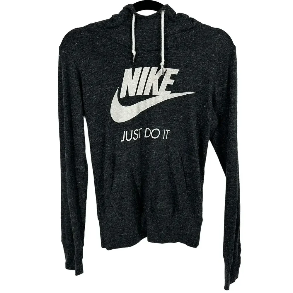 Nike Women’s Vintage Gym Hoodie Small Gray‎ Heathered Lightweight Sweatshirt